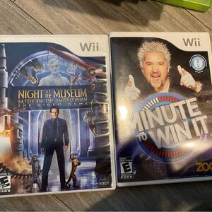Set 2 Night Museum Battle Smithsonian Minute Win It Nintendo Wii Games Tested
